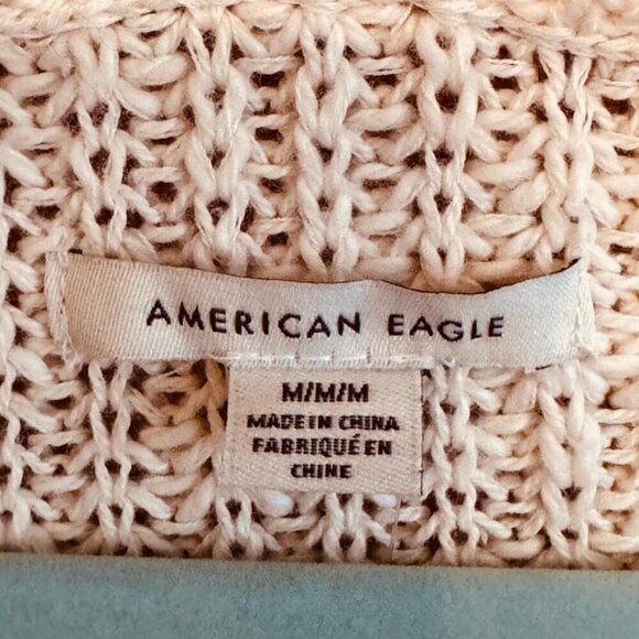 American Eagle Women's M Light Beige V-Neck Pullover Sweater Casual NWT - Picture 4 of 7